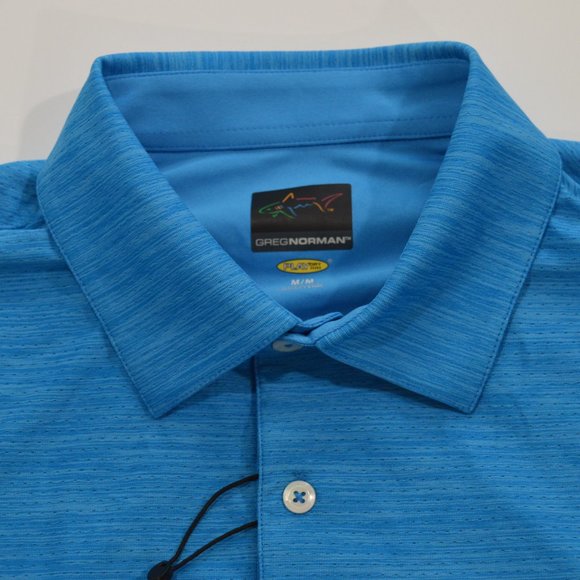 Greg Norman Play Dry® Heather Solid Polo Color Atlantic Blue Heather Size M(New) - Picture 4 of 8